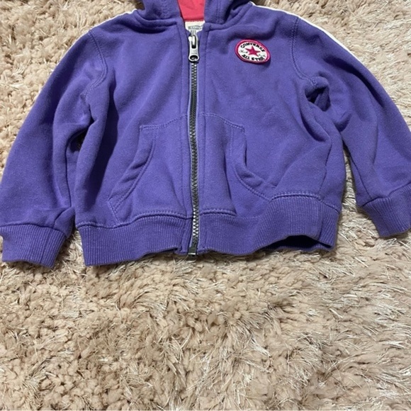 Converse All Star Hoodie Baby Girl Purple Pink Size 12m 75-80cm - Picture 7 of 9
